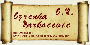 Ozrenka Markočević vizit kartica